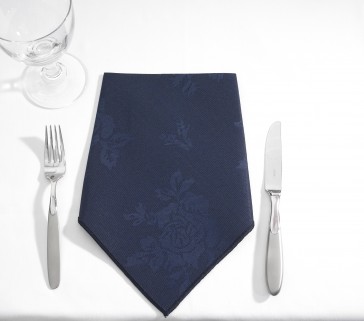 Table Cloth Rose Design 120 X 220CM - Rectangle - Navy