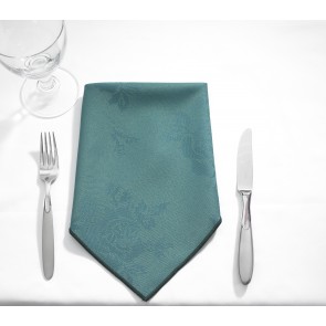 Table Cloth Rose Design 90 inches - Circular - Forest Green