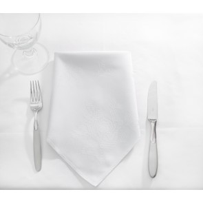 Table Cloth Rose Design 70x70 inches - White